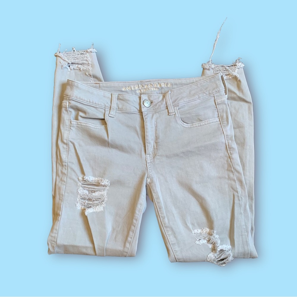 [American Eagle] Grey Distressed Jeggings
